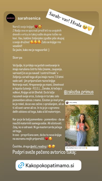 Bralec deli vtise o knjigi